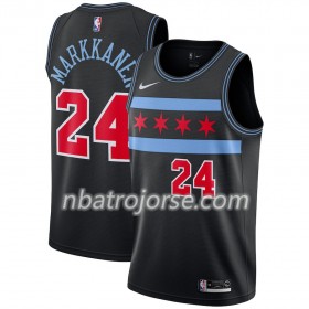 Män Chicago Bulls Tröja Lauri Markkanen 24 2018-19 Nike City Edition Svart Swingman